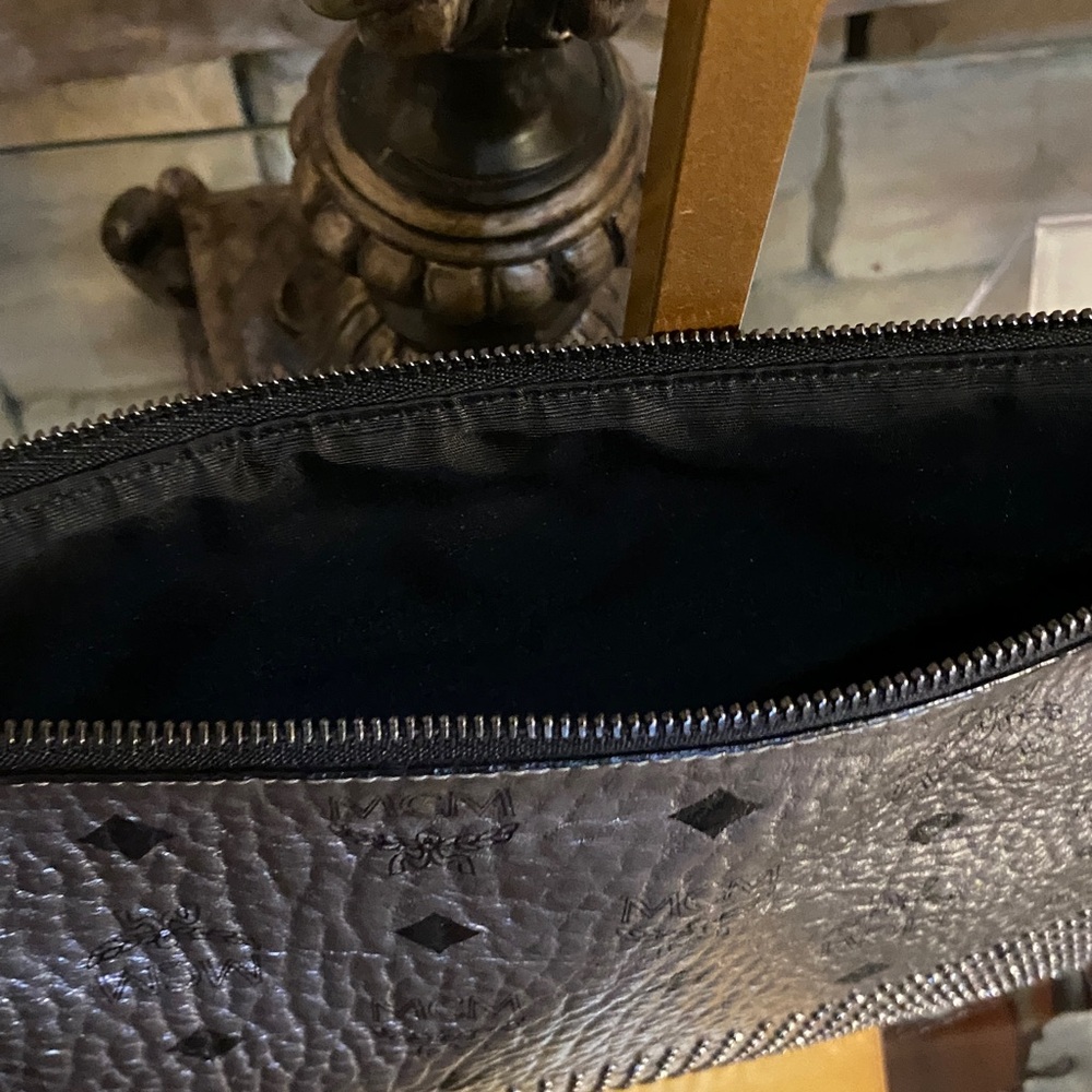 MCM Metallic Gold Clutch with Black Accents - Picture 9 of 11